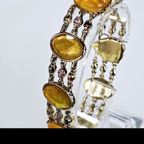 Rare Vintage Fall Colored Cabachons & Colorful Rhinestones in Gold Tone! ✨️ - Picture 3 of 8